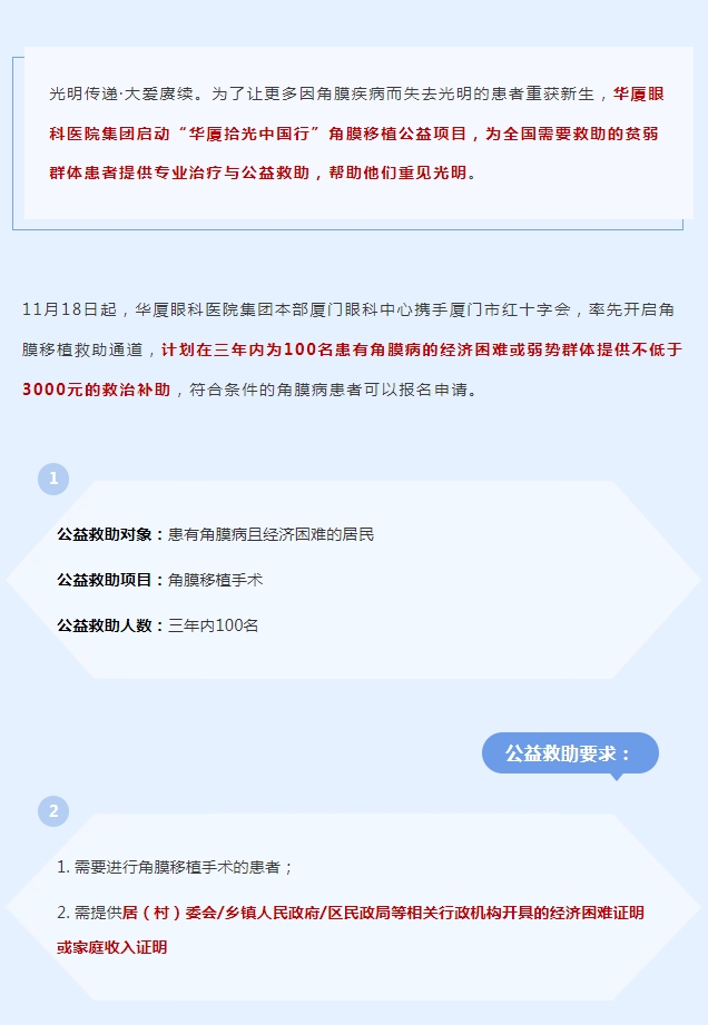 光明传递·大爱赓续 | 6686在线登录官网入口-6686(中国)拾光中国行角膜移植公益救助项目厦门站启动